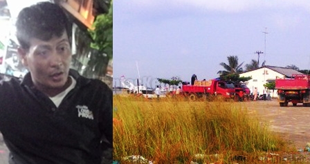 Lokasi pembongkaran diduga barang ilegal dari luar negeri dipelabuhan tikus perairan Pinang Marina, (22/8).